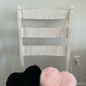 Forever 21 Black and Pink Heart Crossbody Bags